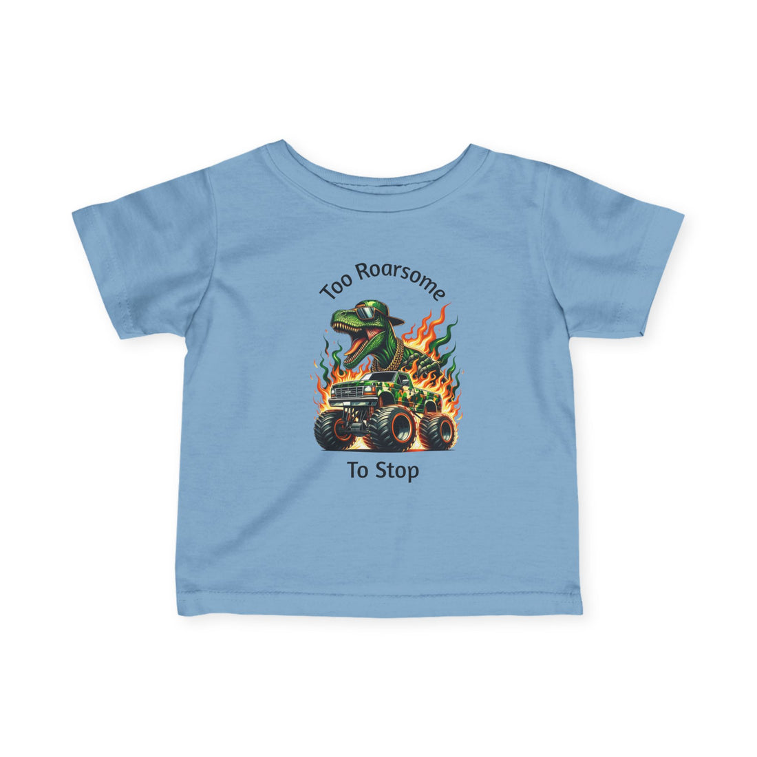 Flaming Monster Truck T-Rex - Kids T-Shirt