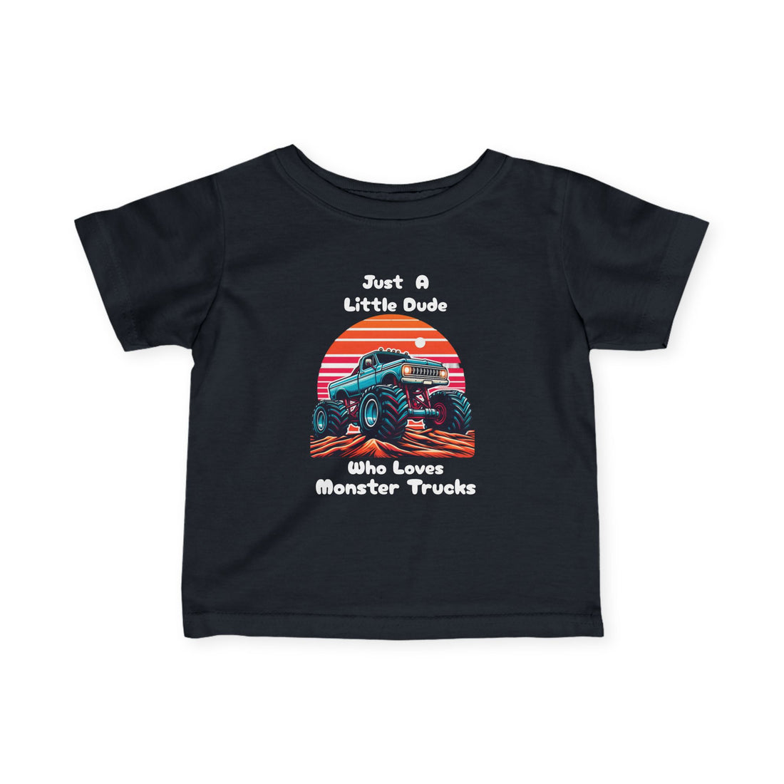 Little Dude & His Monster Truck - Kids T-Shirt